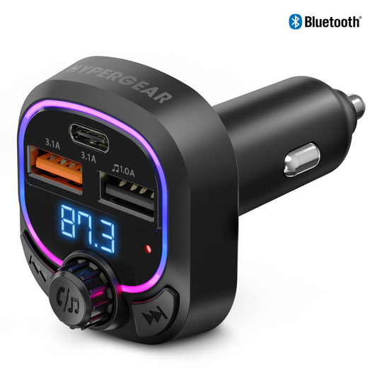 HyperGear HyperGear FM Transmitter Car Charger Bluetooth IntelliCast Road 3 Port (2x USB-A 1x USB-C 15W) Hands Free Calls