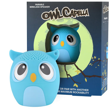 My Audio Solutions My Audio Pet Speaker Bluetooth Owl Blue - OwlCappela TWS & Lanyard Included 3 Watts Built in Mic Selfie