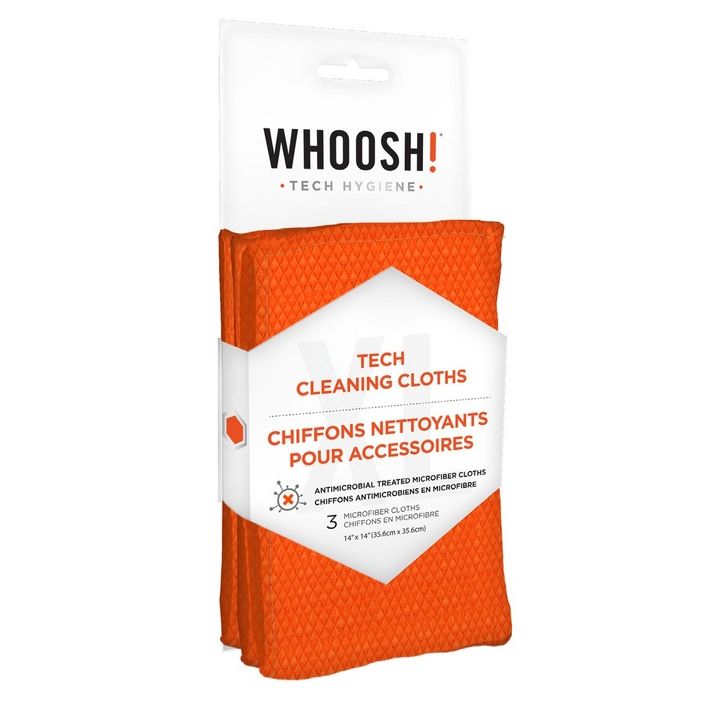 Whoosh Whoosh! Antimicrobial Treated Microfiber Cloths 3 Pack XL 14in x 14in (SKU: 48164)