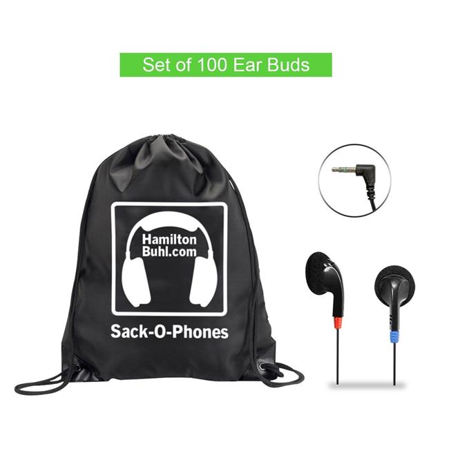 HamiltonBuhl HamiltonBuhl Earbuds 100 PackSack-O-Phones With Carry Bag 3.5mm (SKU: 50643)