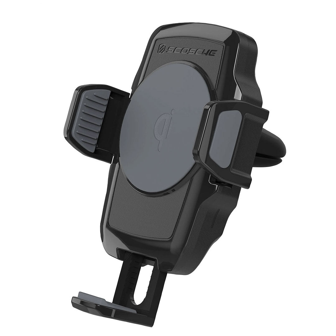 Scosche Qi Vent Mount Car with USB-C Cable and Car Charger Extends up to 3.5In in Width Black