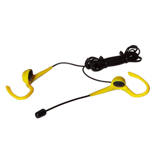 Headset Headset Stereo with Boom Mic - Wrap Around Ear Wired 3.5mm - Yellow & Black Bulk