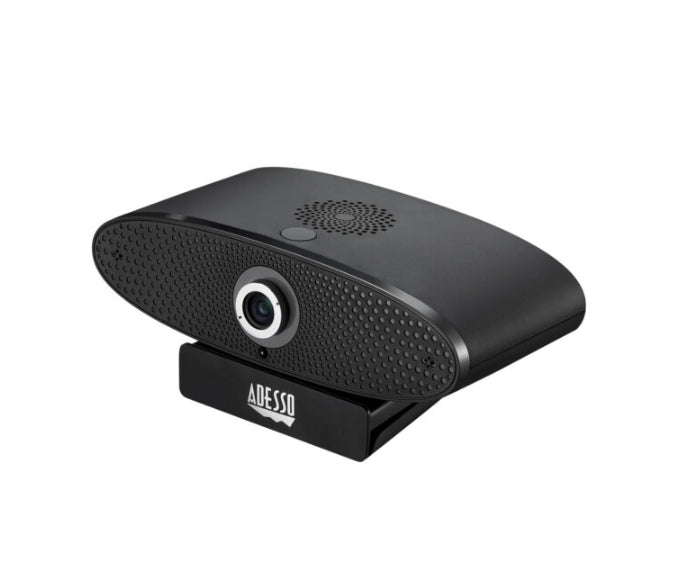 Adesso Webcam 4K Ultra HD CyberTrack C100 8.0MP Dual Mics with Noise Cancelling Pan/Tilt Tripod Mountable with Remote PC/Mac - Black