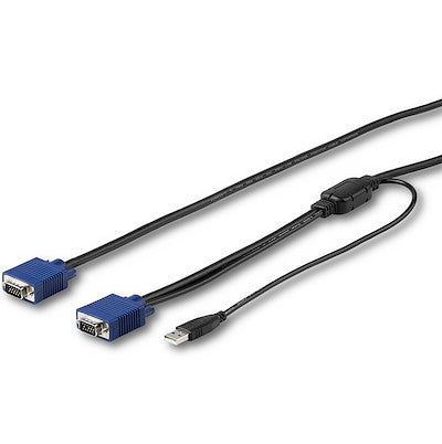 StarTech StarTech Server USB KVM Cable VGA Male x 2 USB-A Male for StarTech Rackmount Consoles 10ft - Black (UPC: