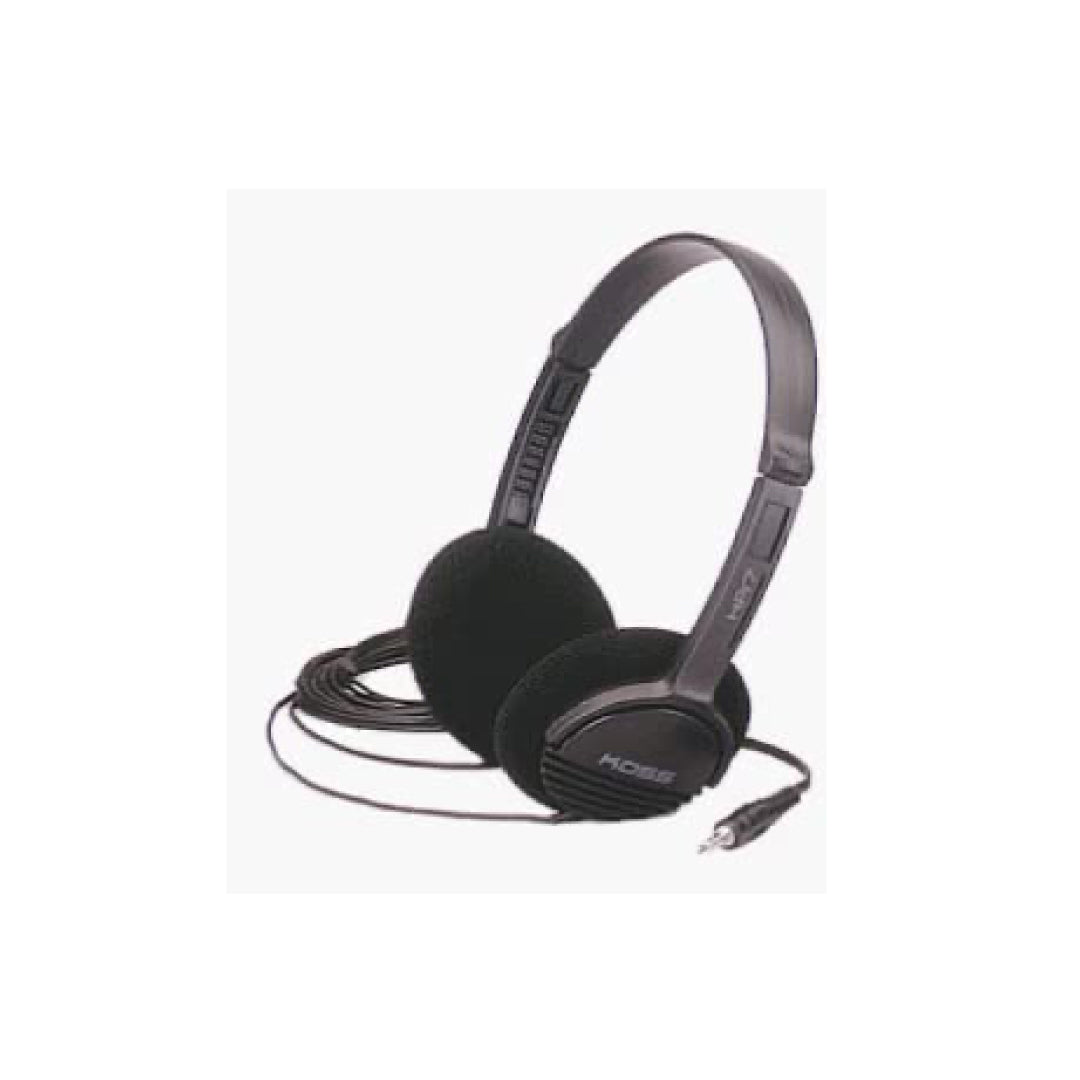 Koss Headphone On Ear 3.5mm Portable with Volume Control BULK 8ft Long Cord - Black