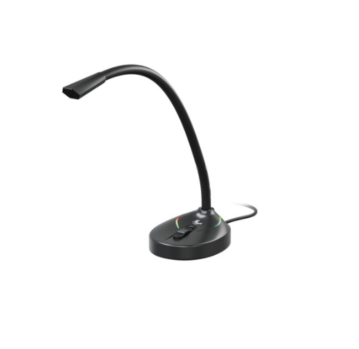 Xtech Xtech Gaming Microphone with RGB LED Lights Omnidirectional Flexible Gooseneck Design USB - Mute Button - Black (SKU: