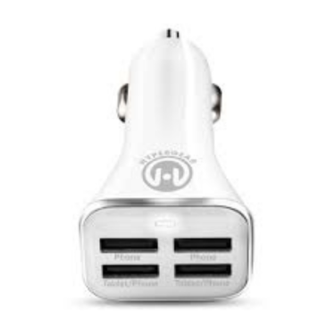 HyperGear Car Charger 4-Port USB-A 6.8A Rapid Charge White