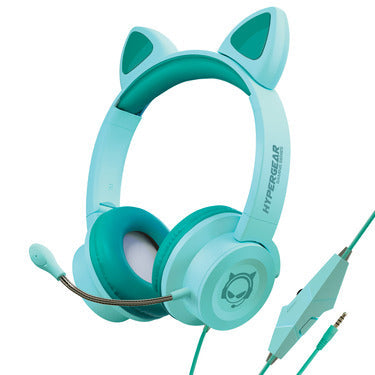 HyperGear HyperGear Gaming Headset with Boom Mic Kombat Kitty Safe Volume and Mute Controls with Kitty Ears 3.5mm Portable