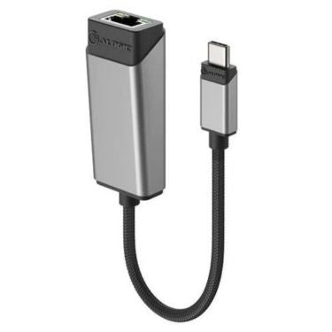 Alogic Alogic Adapter USB-C Male to RJ45 Gigabit Ethernet Female with Short Cable Extension 6in - Space Grey (UPC: