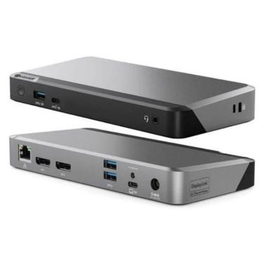 Alogic Docking Station USB-C or USB-A Dual Monitor 2x DisplayPort 4k Ultra HD 65W Power Delivery DX2 - Black
