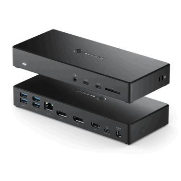 Alogic Docking Station USB-C Triple Monitor 2x DisplayPort 1x HDMI 4k Ultra HD 100W Power Delivery MA3 - Black