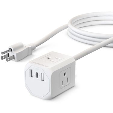HyperGear HyperGear Wall Charger Power Strip Extension Cord Charge 6 Devices - 3AC 1x USB-C (3 Amp) 2x USB-A (2.4 Amp each)