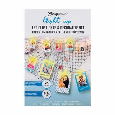 Digipower Digipower Vlogging LED Clip String Lights (25) & Decorative Net 6.5ft Hang Pictures & Cards Battery Powered (3AA