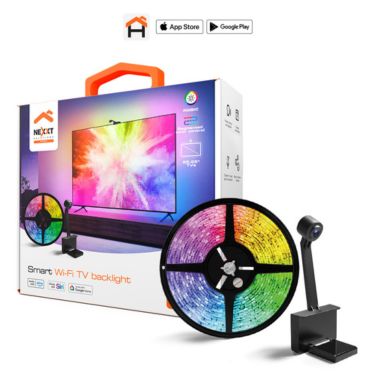 Nexxt Nexxt Smart Home Wifi TV Backlight LED Lights for 55-65in RGBIC Chromatic Sensor Music Synchronization 12.4ft Google &