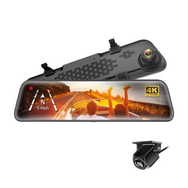 myGEKOgear myGEKOgear Dashcam - Orbit D400 Dual Front (4K) & Rear (1080p) Cams Rearview Mirror Attach with Back up Assist