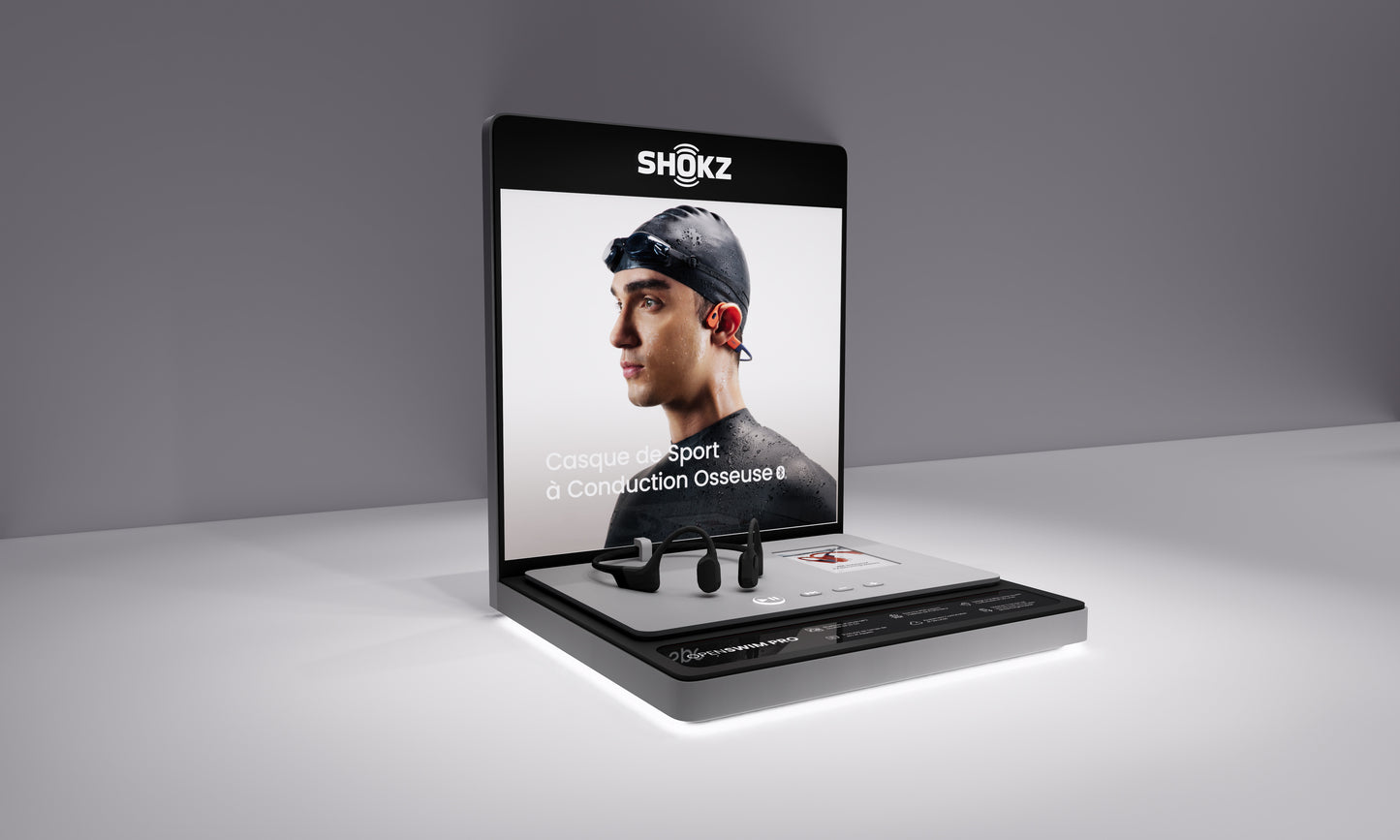 PROMO Shokz POP Counter Top Display OpenSwim Pro French (Free with 3 Unit Buy In)