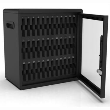 Luxor Luxor Cell Phone Storage Locker CellGuard 36 Slots Locking Unit Padded Bays Clear Door Powder Coated Steel
