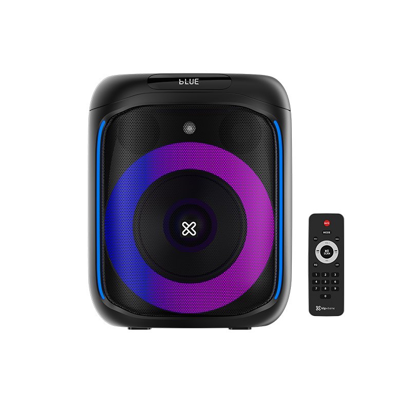 Klipxtreme Speaker Bluetooth Party BoomBlaster 1800W 6.5in Subwoofer & 1.5in Tweeter Enhanced Bass LED Lights TWS with Remote - Black