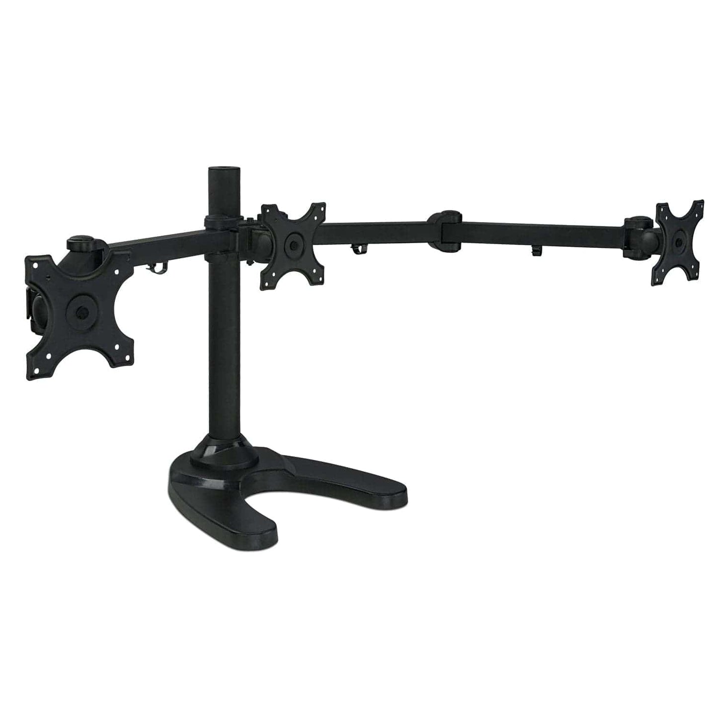 Mount-It! Triple Monitor Mount Desktop Stand Up to 24in per Arm Tilt & Rotation - Black