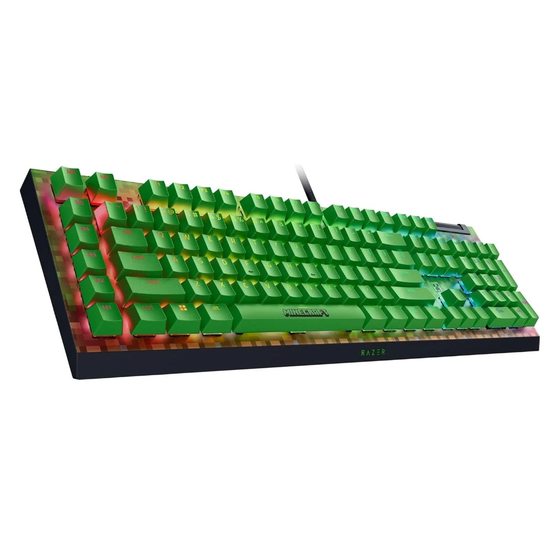 Razer Razer Gaming Keyboard Wired BlackWidow V4 Green Mechanical Switches Chroma RGB - Minecraft Edition (UPC: 840272920268)