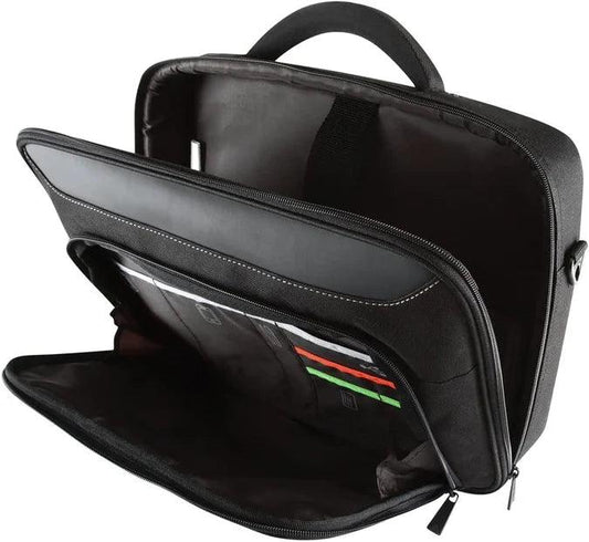 Targus Laptop Bag 17-18in Clamshell Case with Shoulder Strap - Black with Red Trim