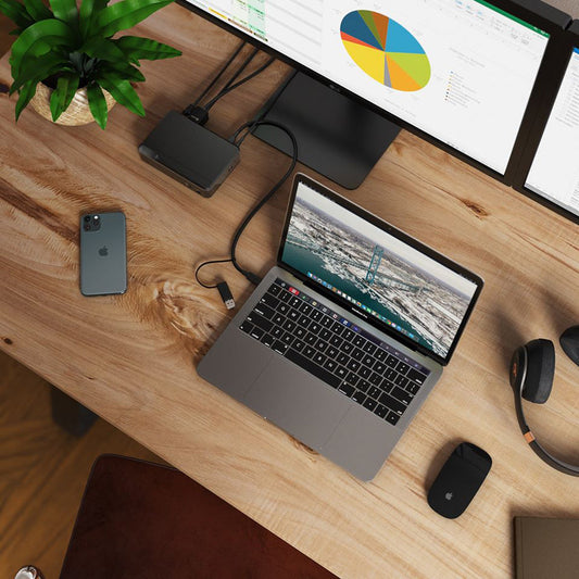 Alogic Docking Station USB-C or USB-A Dual Monitor 2xHDMI 1080p 1x USB-C 4x USB-A RJ45 - Black - product image 2 of 5