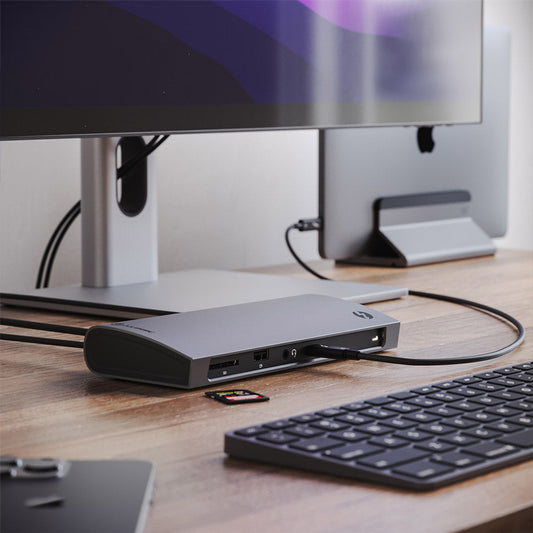 Alogic Docking Station USB-C Dual Monitor Thunderbolt 4 3x 4K Ultra HD 60Hz 60W Power Delivery Fast Data 40Gbps Blaze - Space Grey - product image 2 of 5