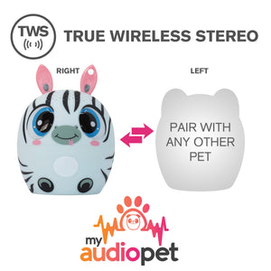 My Audio Solutions My Audio Pet Speaker Bluetooth Zebra - Zymphony TWS & Lanyard Included 3 Watts Built in Mic Selfie Remote - product image 5 of 5