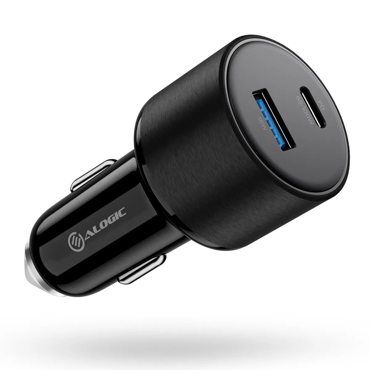 Alogic Car Charger 2 Port Rapid Charge 100W 1x USB-C 65-100W 1x USB-A 18W - Black - product image 3 of 4