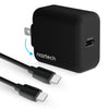 Naztech Wall Charger 1 Port 20W USB-C PD Fast Charge Compact Foldable Prongs & USB-C to USB-C Cable 4ft - Black - product image 1 of 5