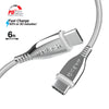 Naztech Charge & Sync PD USB-C to USB-C Titanium Braided Ballistic Nylon Cable 6ft PD up to 60W Fast Charge Reinforced Metal Alloy Connectors - White - product image 1 of 5