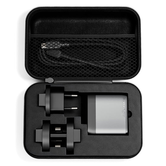 Alogic Wall Charger 1 Port 67W GaN PD USB-C with 3 International Plug Adapters & 6ft USB-C to USB-C 100W Cable & Travel Case - Grey - product image 5 of 5