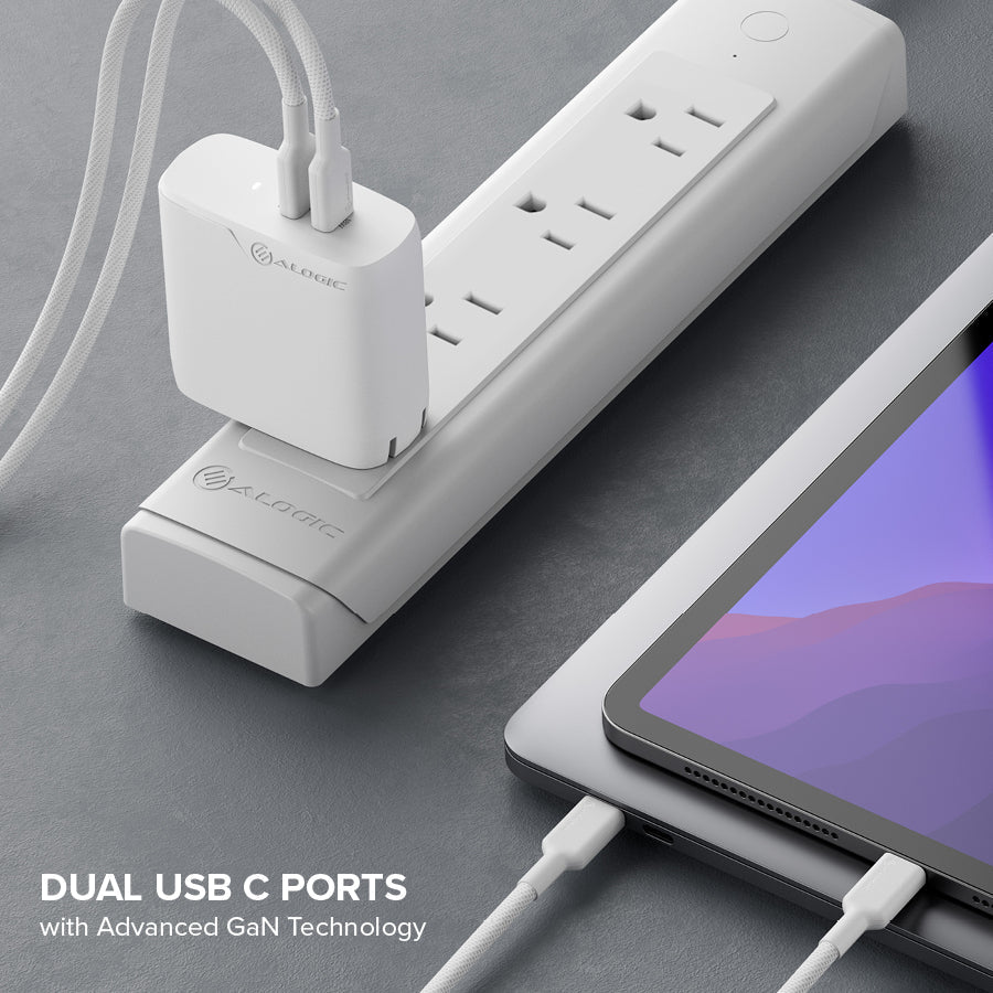 Alogic Alogic Wall Charger 4 Port 100W GaN PD 2x USB-C (65-100W + 18W)+ 2x USB-A (both 12W) with 6ft USB-C to USB-C 100W