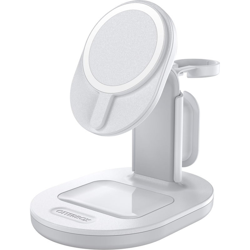 OtterBox Qi Charging 3-in-1 Charging Stand Magsafe iPhone AirPods Watch (charger not included)  with 36W Wall Charger and 6ft USB-C to USB-C Cable - White - product image 1 of 5
