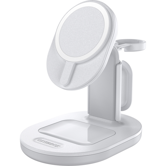 OtterBox Qi Charging 3-in-1 Charging Stand Magsafe iPhone AirPods Watch (charger not included)  with 36W Wall Charger and 6ft USB-C to USB-C Cable - White - product image 1 of 5