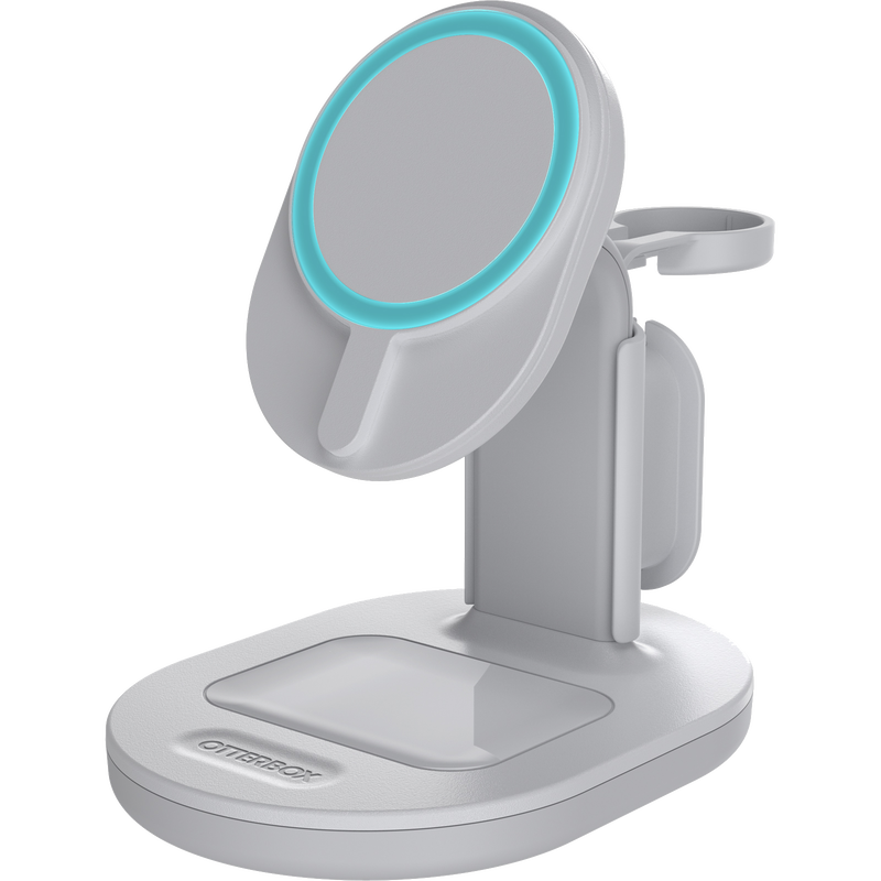 OtterBox Qi Charging 3-in-1 Charging Stand Magsafe iPhone AirPods Watch (charger not included)  with 36W Wall Charger and 6ft USB-C to USB-C Cable - White - product image 3 of 5