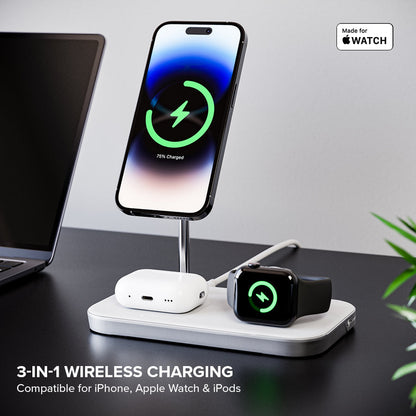 Alogic Qi Charging Stand 3-in-1 Apple Certified Phone & Watch Charger & AirPods - Black - product image 5 of 5