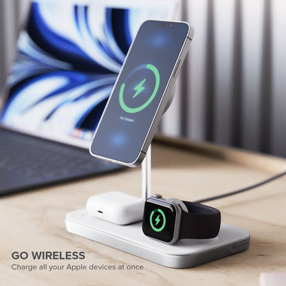 Alogic Qi Charging Stand 3-in-1 Apple Certified Phone & Watch Charger & AirPods - Black - product image 4 of 5
