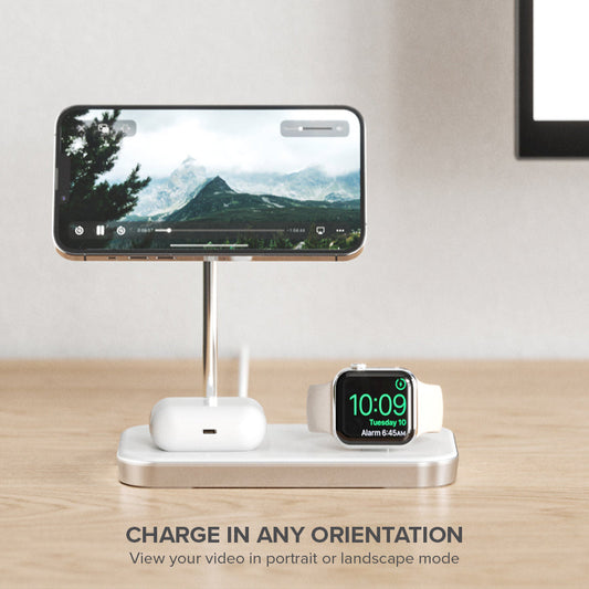 Alogic Qi Charging Stand 3-in-1 Apple Certified Phone & Watch Charger & AirPods - Black - product image 2 of 5