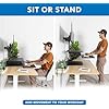 Mount-It! Sit Stand Desk with Dual Monitor Mount up to 27In Monitors Heavy Duty Steel with Keyboard Mouse Tray Desk Clamp Gas Spring Arm Adjusts up and down 11.5 In