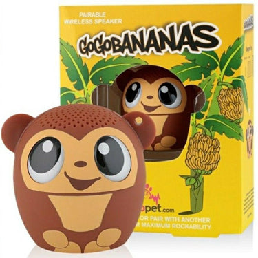 My Audio Solutions My Audio Pet Speaker Bluetooth Monkey - GoGo Bananas TWS & Lanyard Included 3 Watts Built in Mic Selfie