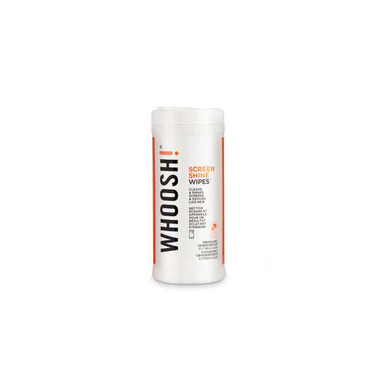 Whoosh Whoosh! Screen Shine Wipes 70 Wipes Canister + Cloth Non-Toxic Alcohol & Ammonia Free Formula (SKU: 47980)