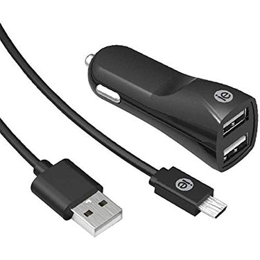 iEssentials Car Charger 2.4 Amp 2 Port with Micro Cable