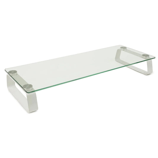 Mount-It Mount-It! Monitor & Laptop Stand Glass up to 44lbs Ergonomic & Elegant Design Rectangular Leg Base (SKU: 49163)