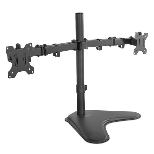Mount-It! Dual Monitor Desk Stand up to 32 in 17.6 lbs per Arm VESA Swivel Rotate - Black