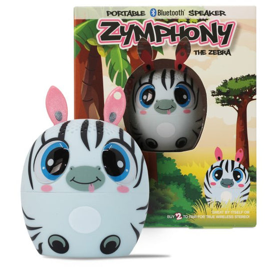 My Audio Pet Speaker Bluetooth Zebra - Zymphony TWS & Lanyard Included 3 Watts Built in Mic Selfie Remote