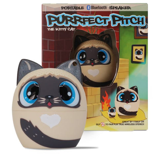 My Audio Pet Speaker Bluetooth Cat - PURRfect Pitch TWS & Lanyard Included 3 Watts Built in Mic Selfie Remote