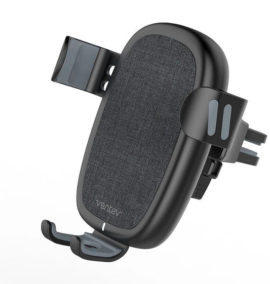 Ventev Car Charger Qi Vent 10W with 3 Amp Car Charger + USB-C to USB-A Cable 3ft - Black
