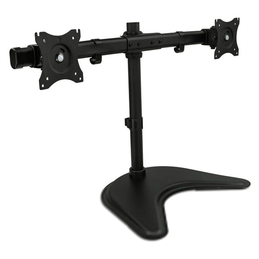 Mount-It! Dual Monitor Desk Stand up to 27 in 22 lbs per Arm VESA Swivel Rotate High Strength Steel - Black