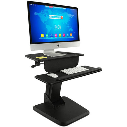 Mount-It! Mount-It Sit Stand Desk Converter with Single Monitor Arm with Keyboard Tray - Black (SKU: 50216) – Image 2